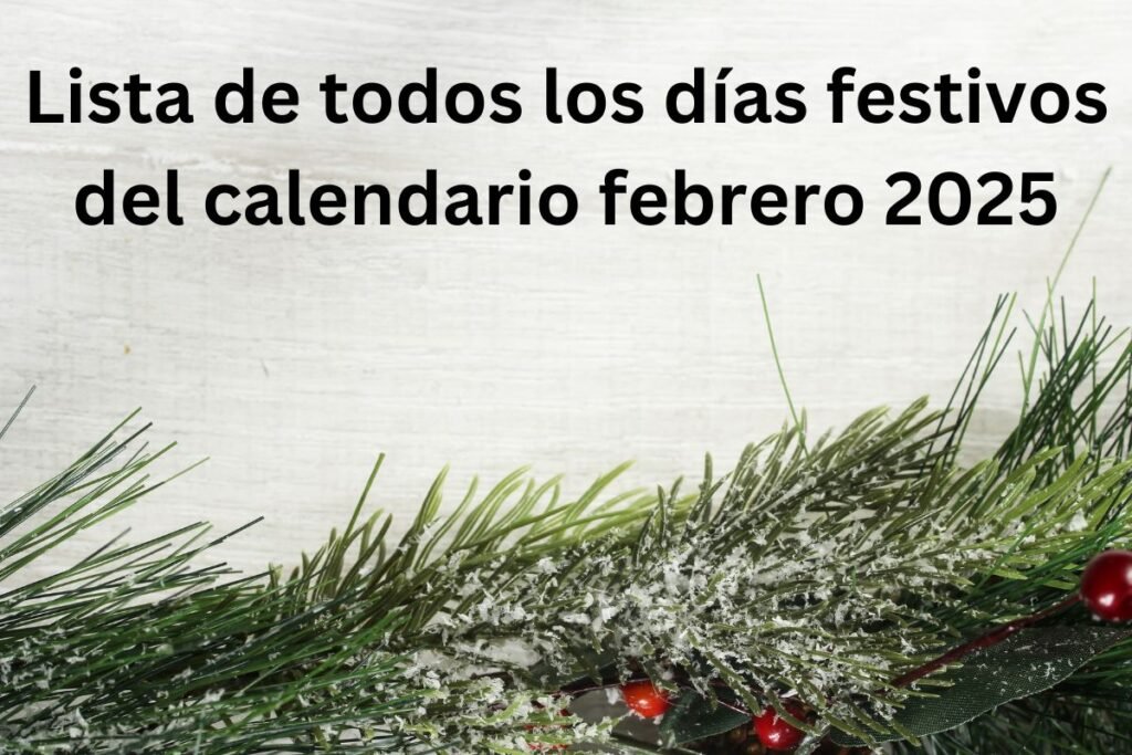 Lista de todos los días festivos del calendario febrero 2025