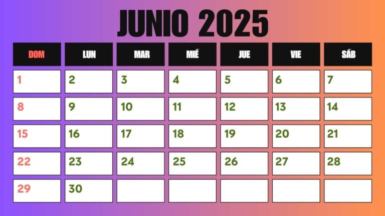 Calendario México Junio 2025