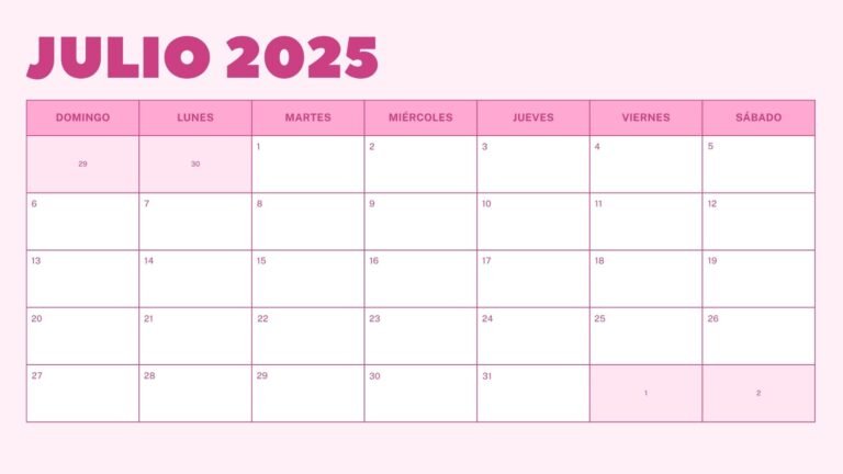 Calendario de España Julio 2025