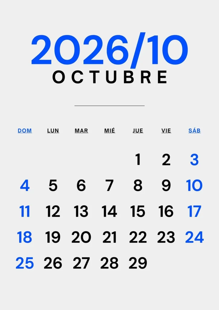 Calendario Imprimible 2026 Obt n Los 12 Meses En Alta Calidad